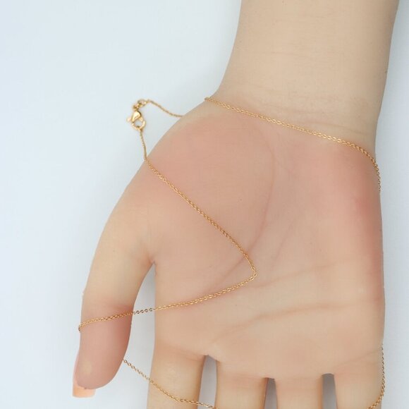 Thin Rose Gold Chain Necklace Dainty & Lightweight, XPNL0124 - Picture 10 of 12